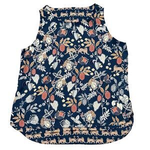 Chico’s Reversible Leopard & Floral Sleeveless Blouse Size 2 (L 12–14)​